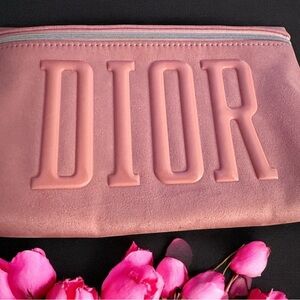Dior Pink Suede Pouch with Givenchy Skincare